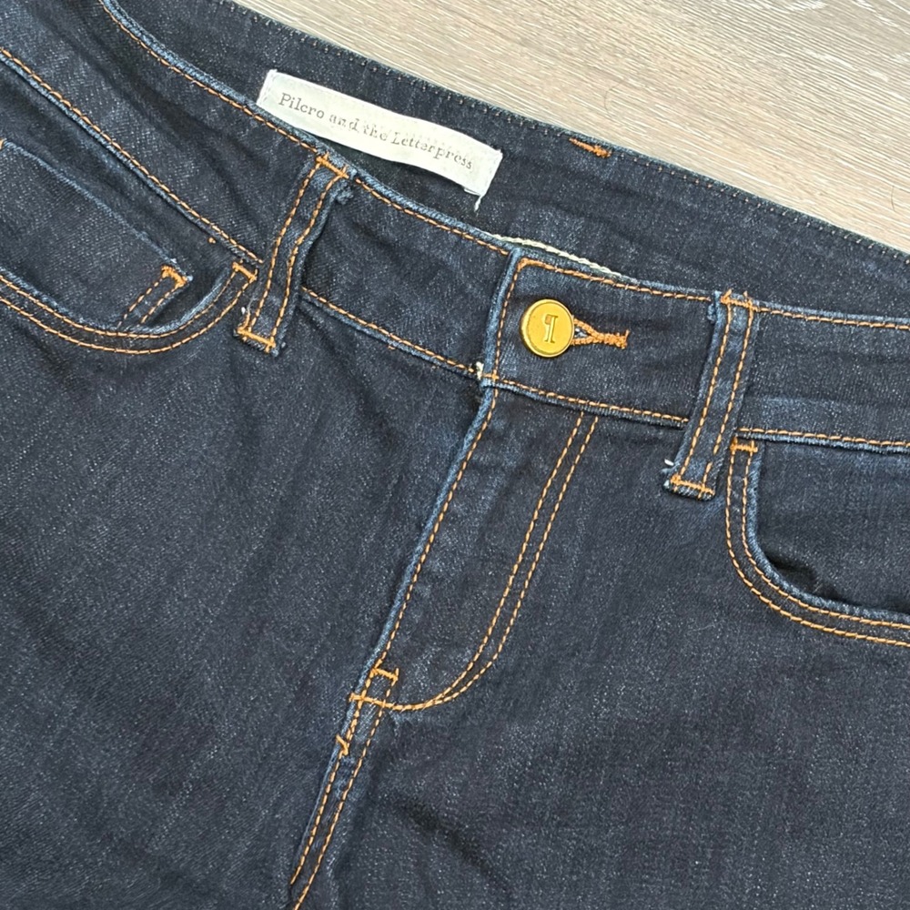 Pilcro and the Letterpress Womens Dark Wash Skinny Jeans Indigo Stretch Denim